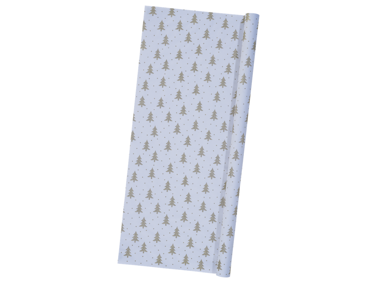 CRELANDO® Premium dovanų popierius su auksinėmis eglutėmis ir taškeliais