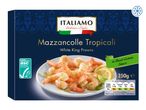ITALIAMO Mazzacolle Tropicali: Frozen white king prawns in basil-lemon sauce.