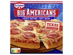 Dr. Oetker Big Americans Texas pizza met pepperoni, salami en mozzarella, met een Nutri-Score van C.
