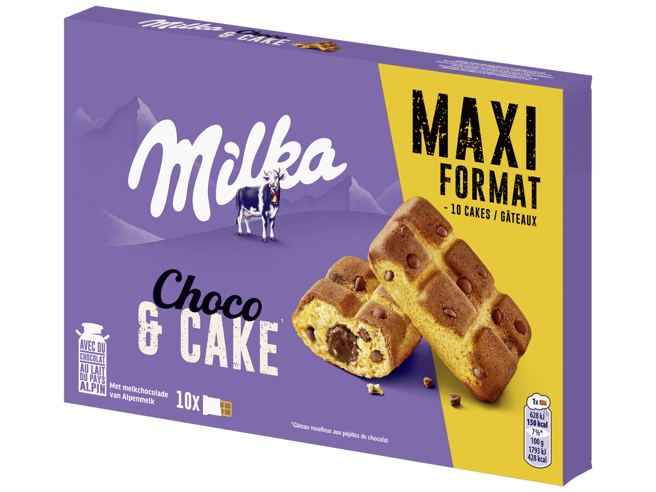 Boîte de gâteaux moelleux au chocolat, format maxi 10 pièces.