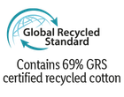 Contiene il 69% di cotone riciclato certificato GRS.