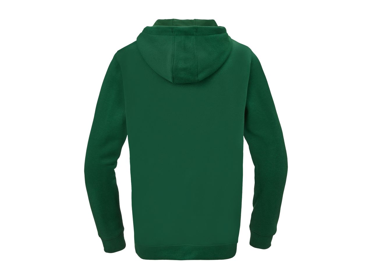 Dark green hoodie, back view