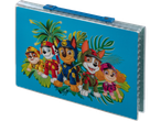 Paw Patrol case: cartoon characters on a tropical background.