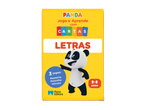Panda Joga e Aprende Cartas Letras, um jogo de cartas para idades 3-5 com 3 jogos: Memória, Peixinho, Intruso.