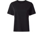 Crna ESMARA ženska majica od organskog pamuka s kratkim rukavima i okruglim ovratnikom.
