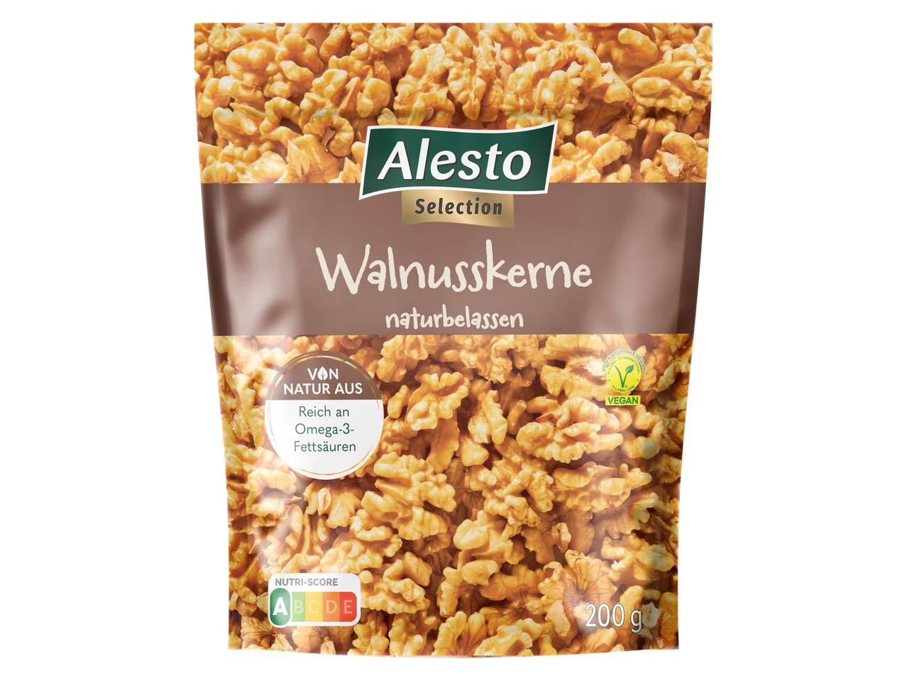 200g Alesto Selection Walnusskerne, naturbelassen und reich an Omega-3-Fettsäuren.