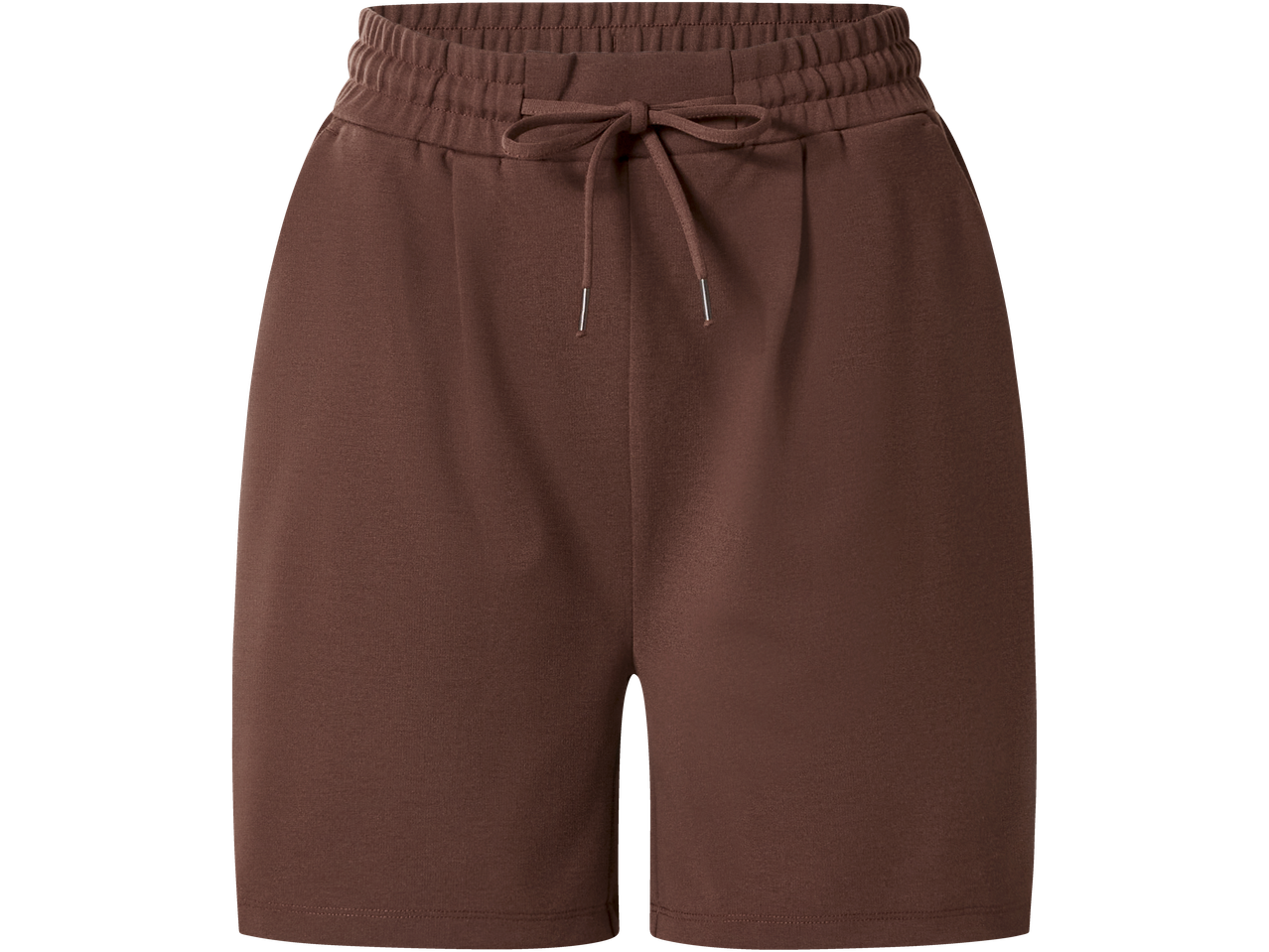 Pantaloni scurți sport maro ESMARA cu talie elastică și șnur.