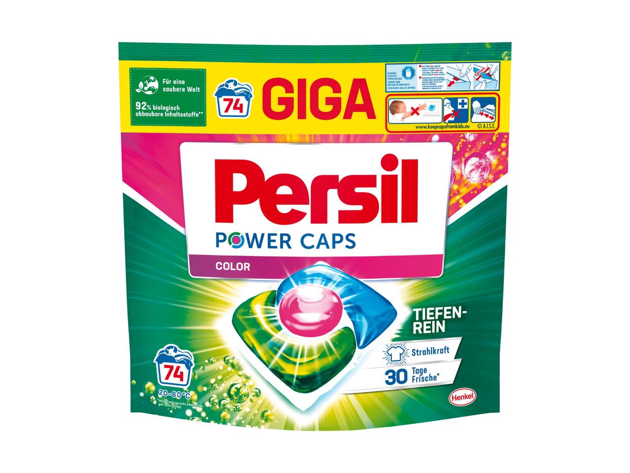 Persil Giga Power Caps Color: Waschmittel-Kapseln, 74 Wäschen.