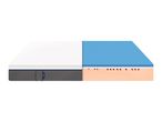 A mattress cut in half, showing its layers of foam and fabric.