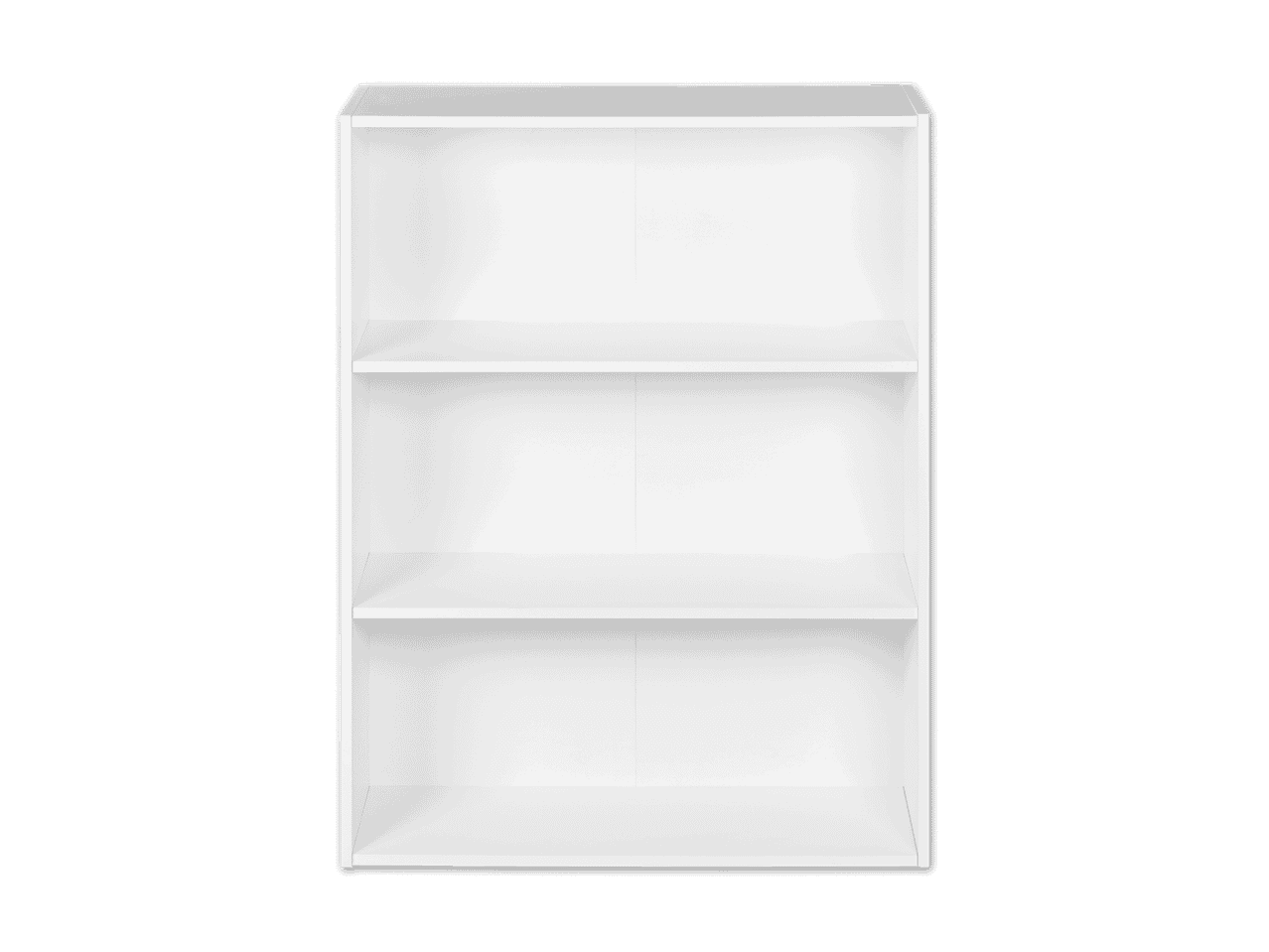 Weißes Bücherregal mit drei Fächern