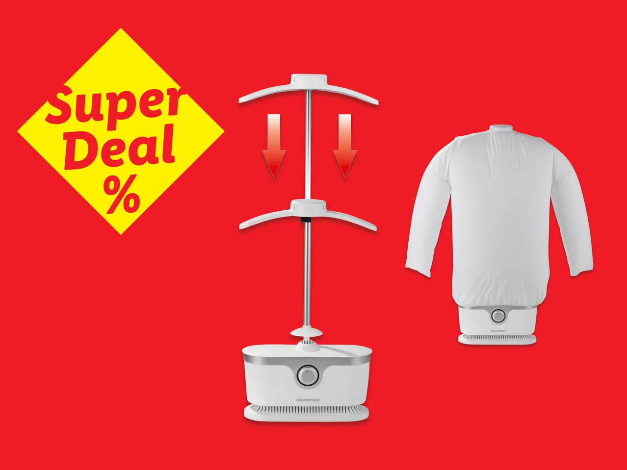 Συσκευή ατμού ρούχων με προσφορά Super Deal.