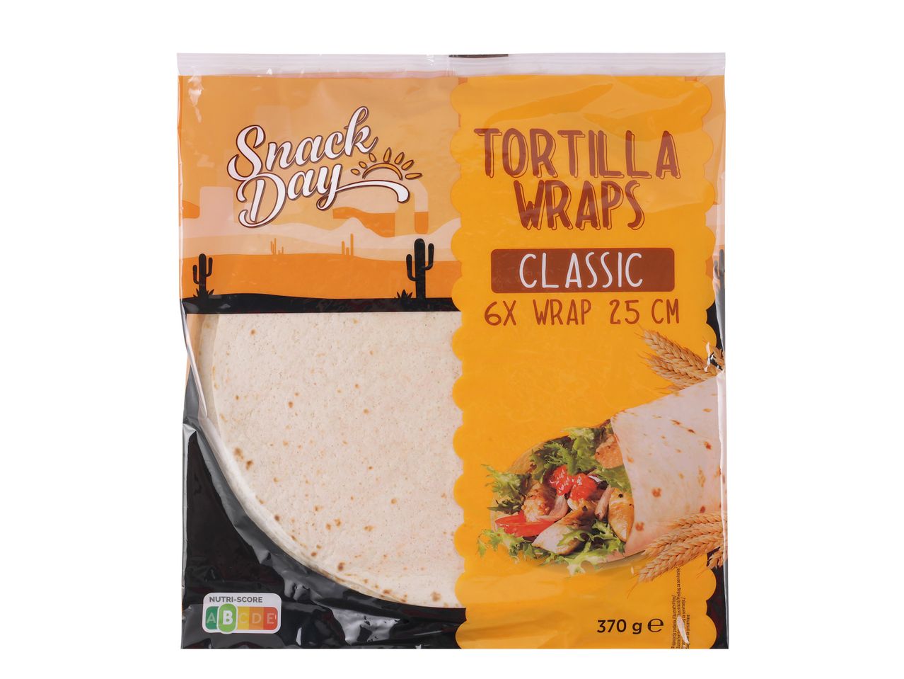 Paket tortilj Snack Day Classic s 6 kosi, 25 cm, 370 g.