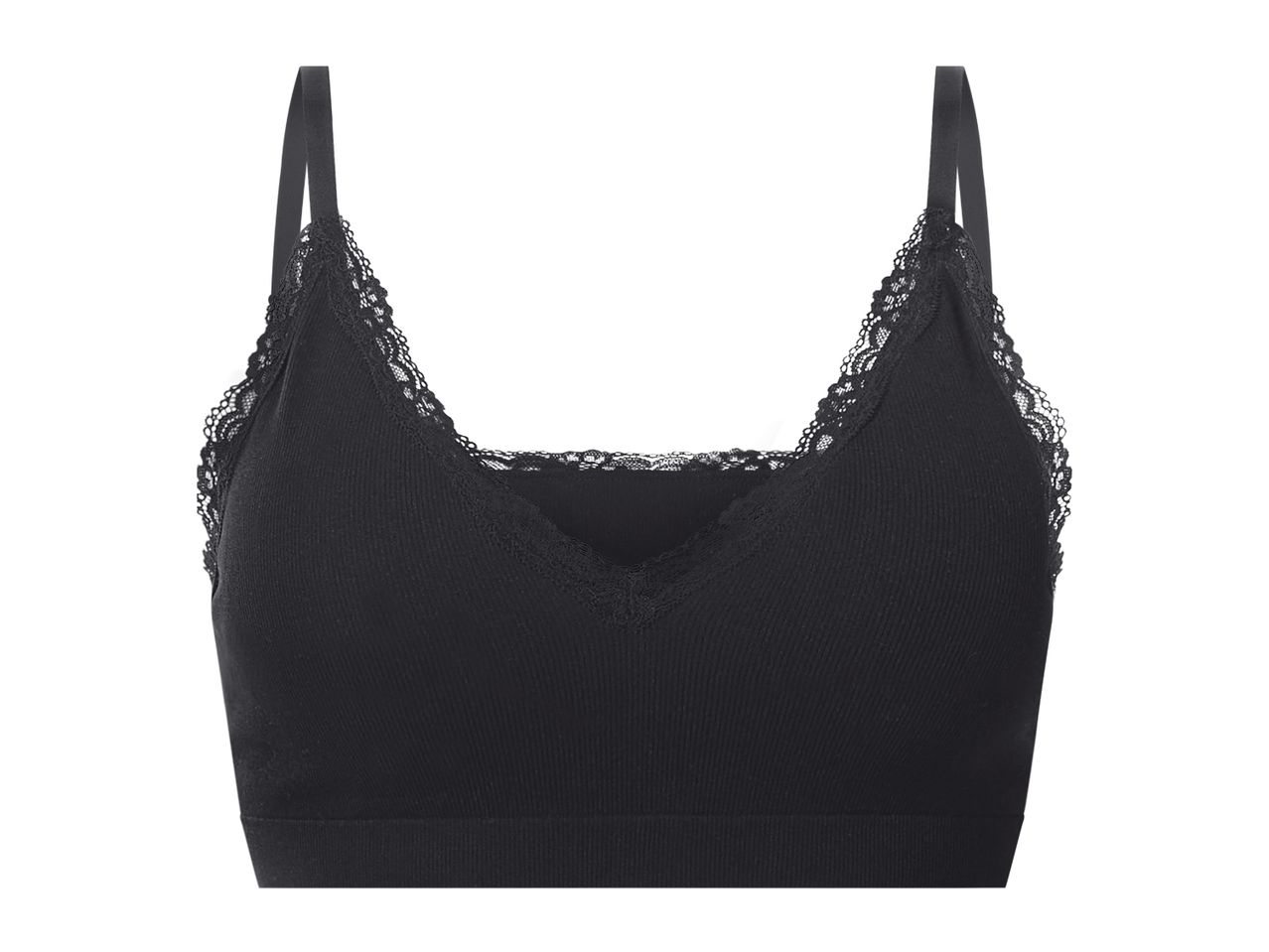 Black lace trim bralette