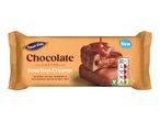 Chocolate-coated Bourbon Creams with nutritional information and a 'New' label.