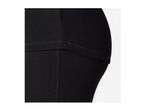 Close-up of black activewear fabric with visible stitching