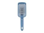 Blue grater with a transparent cover, featuring text 'MADE IN TURKEY'