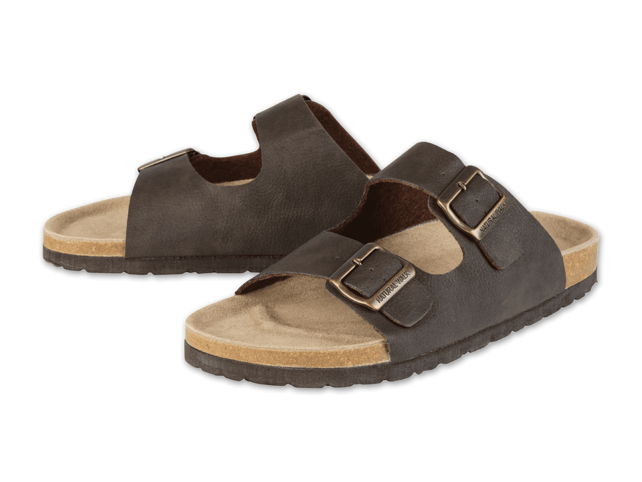 Ein Paar braune Birkenstock-Sandalen.