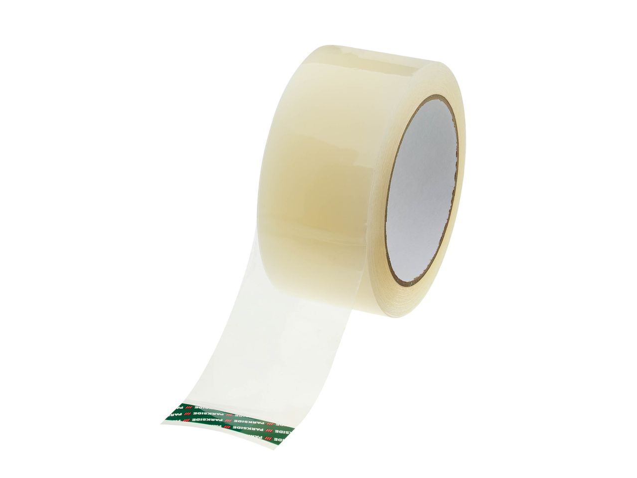 Un rouleau de ruban adhésif transparent avec le logo 'PARKSIDE' imprimé sur le bord.