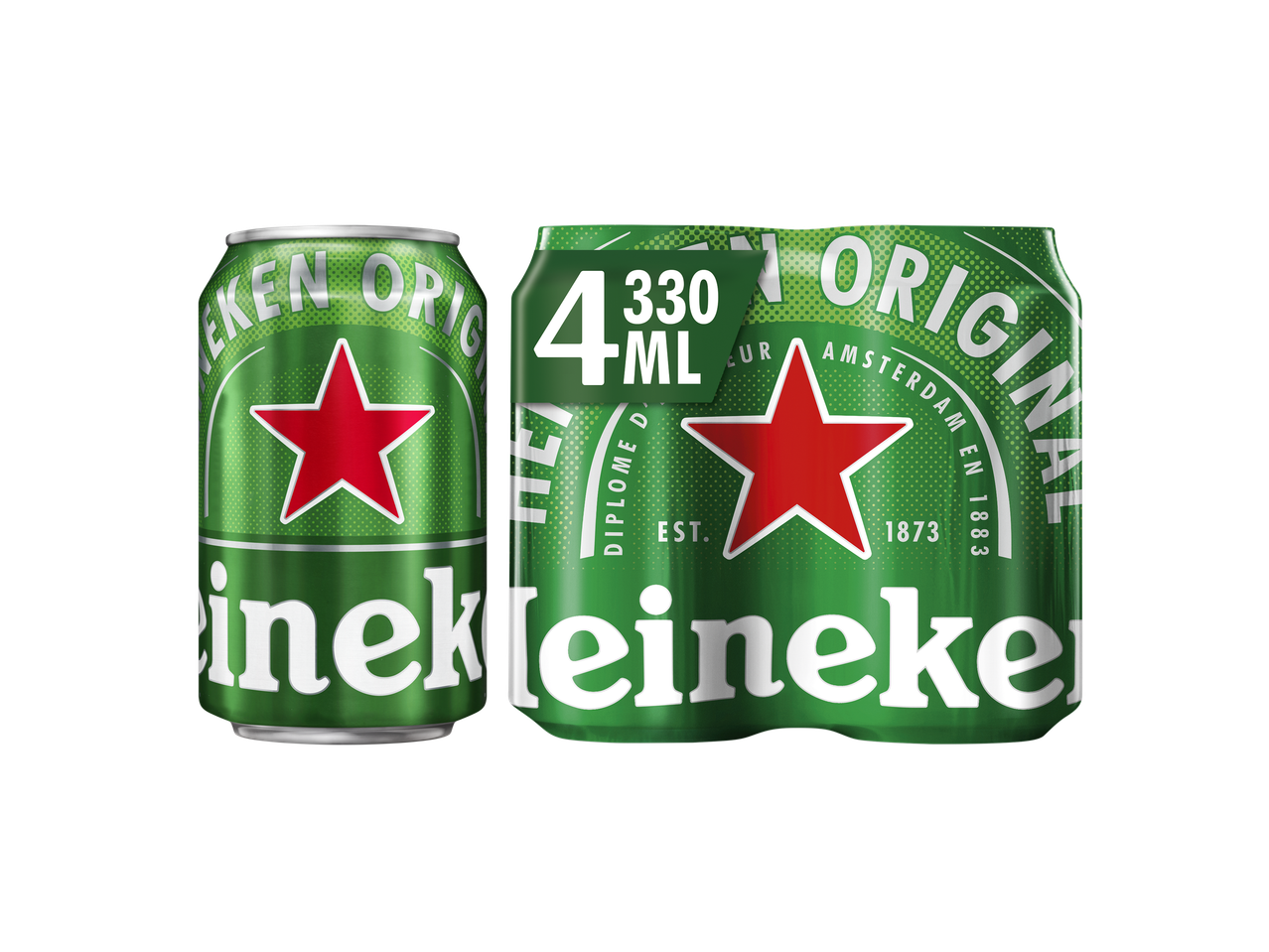 Heineken Original bier in blikjes van 330 ml.