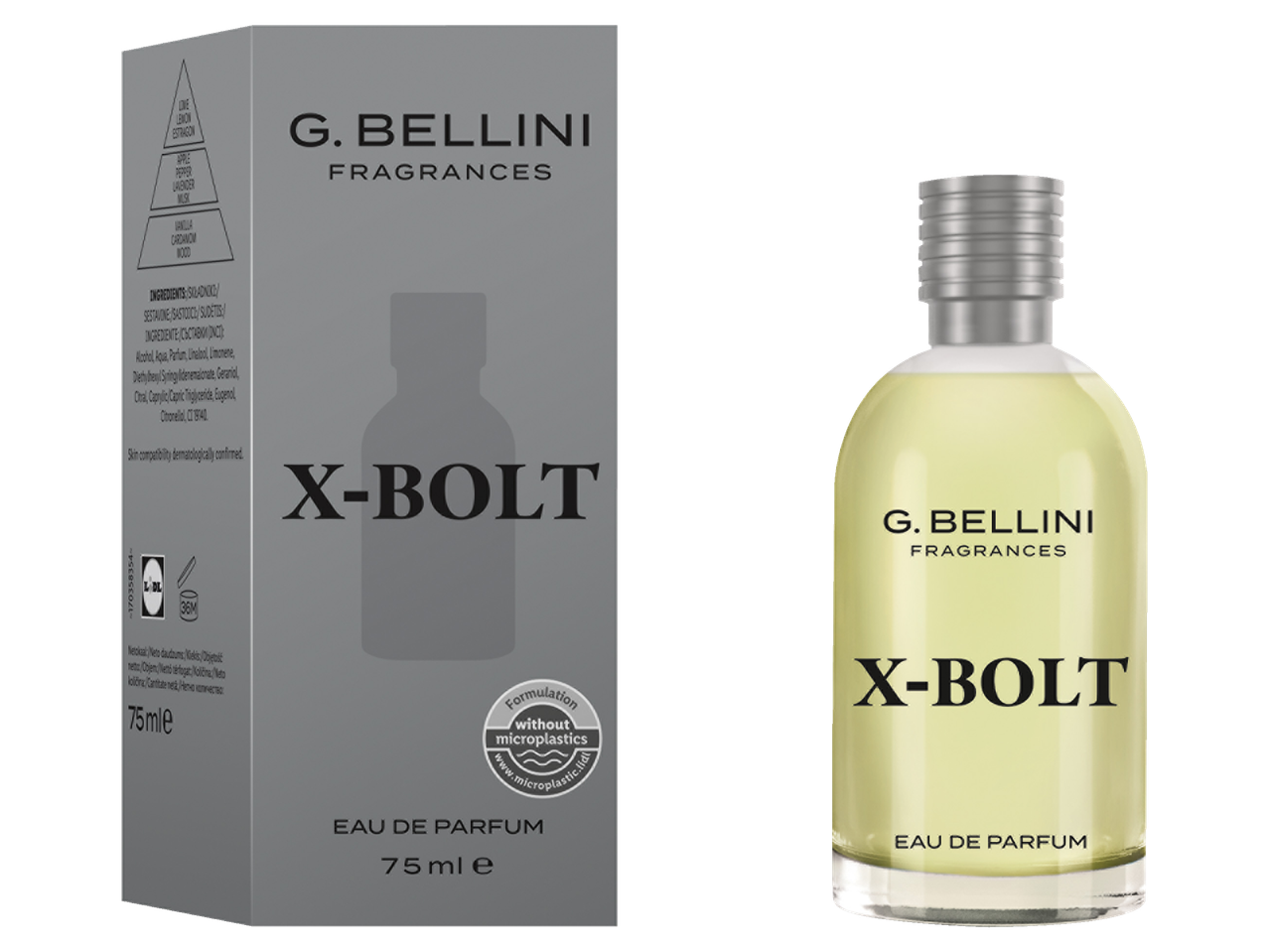 G. Bellini X-Bolt kvepalai dėžutėje ir buteliuke.