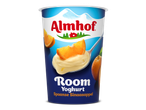 Beker romige yoghurt met Spaanse sinaasappel
