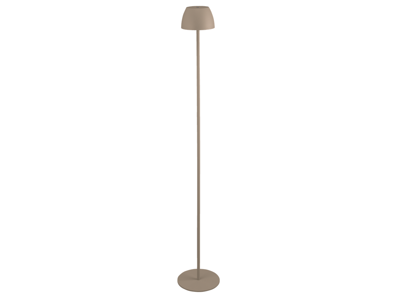 LIVARNO home LED-golvlampa med batteri, med beige skärm och rund bas.