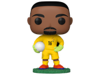 Figurine de footballeur gardien de but en maillot jaune avec le numéro 16 et un ballon.