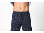 Pantaloni de pijama ESMARA MEN bleumarin cu model de valuri albastre și șnur reglabil.