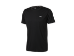 Черна мъжка спортна тениска с къс ръкав и малко лого на гърдите.
