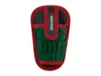 Parkside tool holster in green, red, and black with multiple pockets.