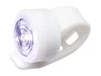 White silicone bicycle light with a bright LED bulb.