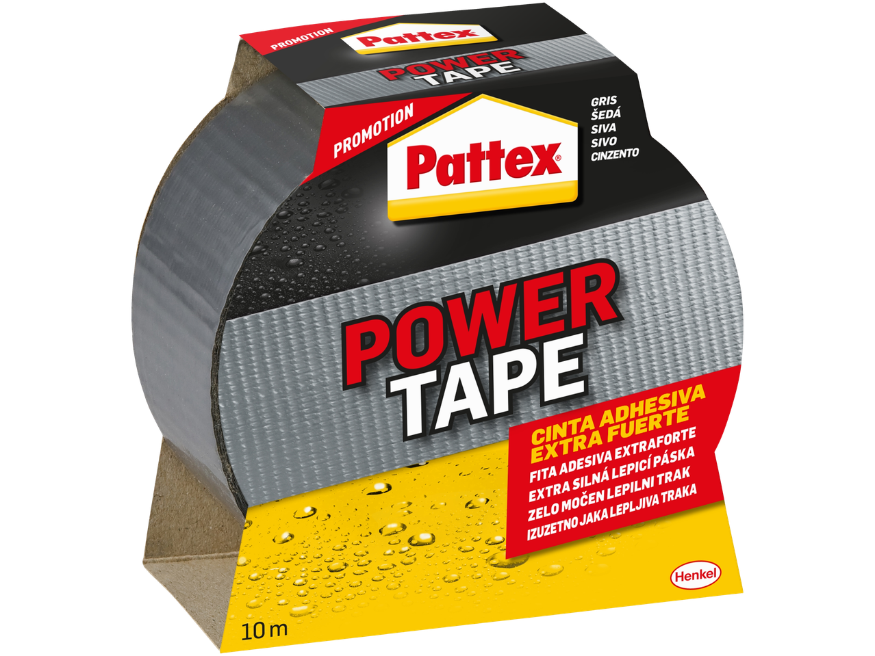 Pattex Power Tape, močan lepilni trak, prikazan na embalaži.
