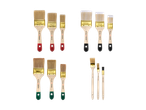Set kistova za bojanje s drvenim drškama u različitim veličinama i bojama.