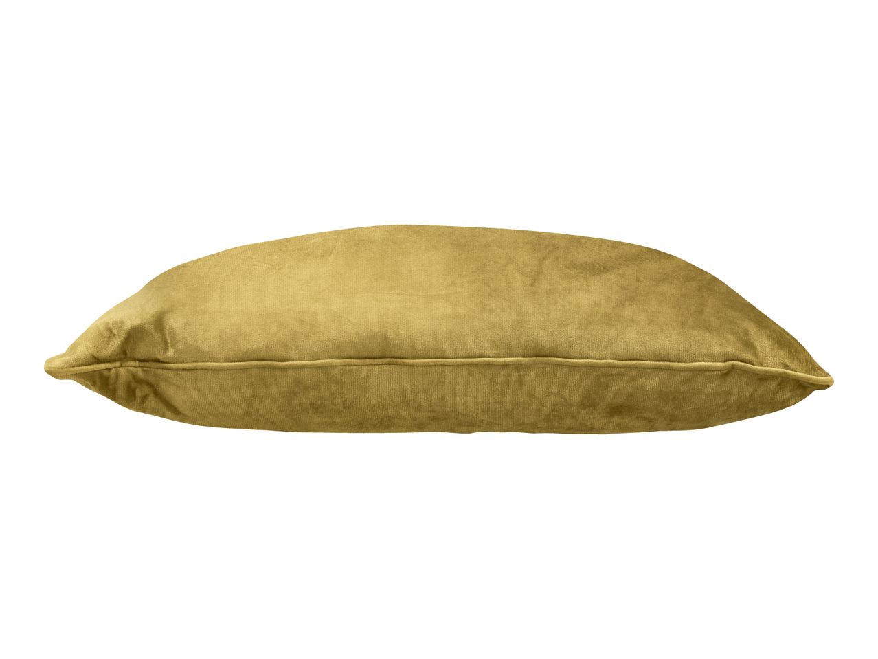 Soft velvet cushion in mustard yellow