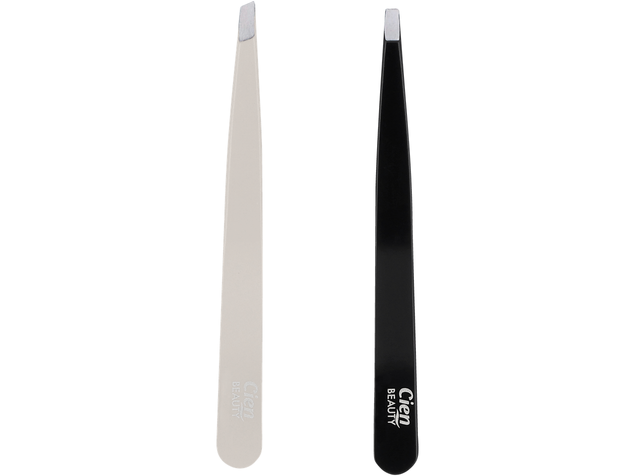 Dvije Cien Beauty pincete, jedna bež i jedna crna.