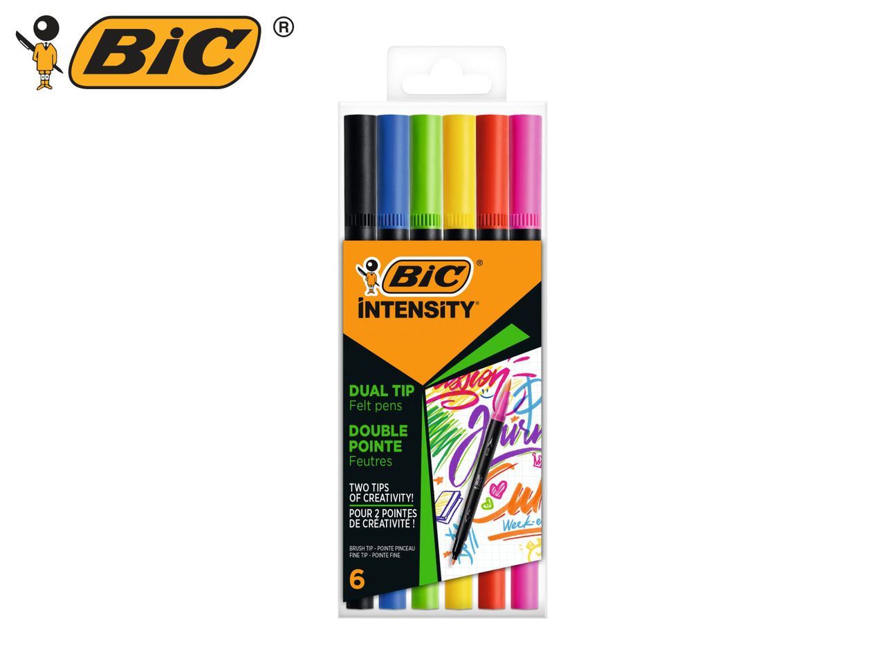 Go to full screen view: BIC Dual Tip Felt Pens - 6 pack - Image 1