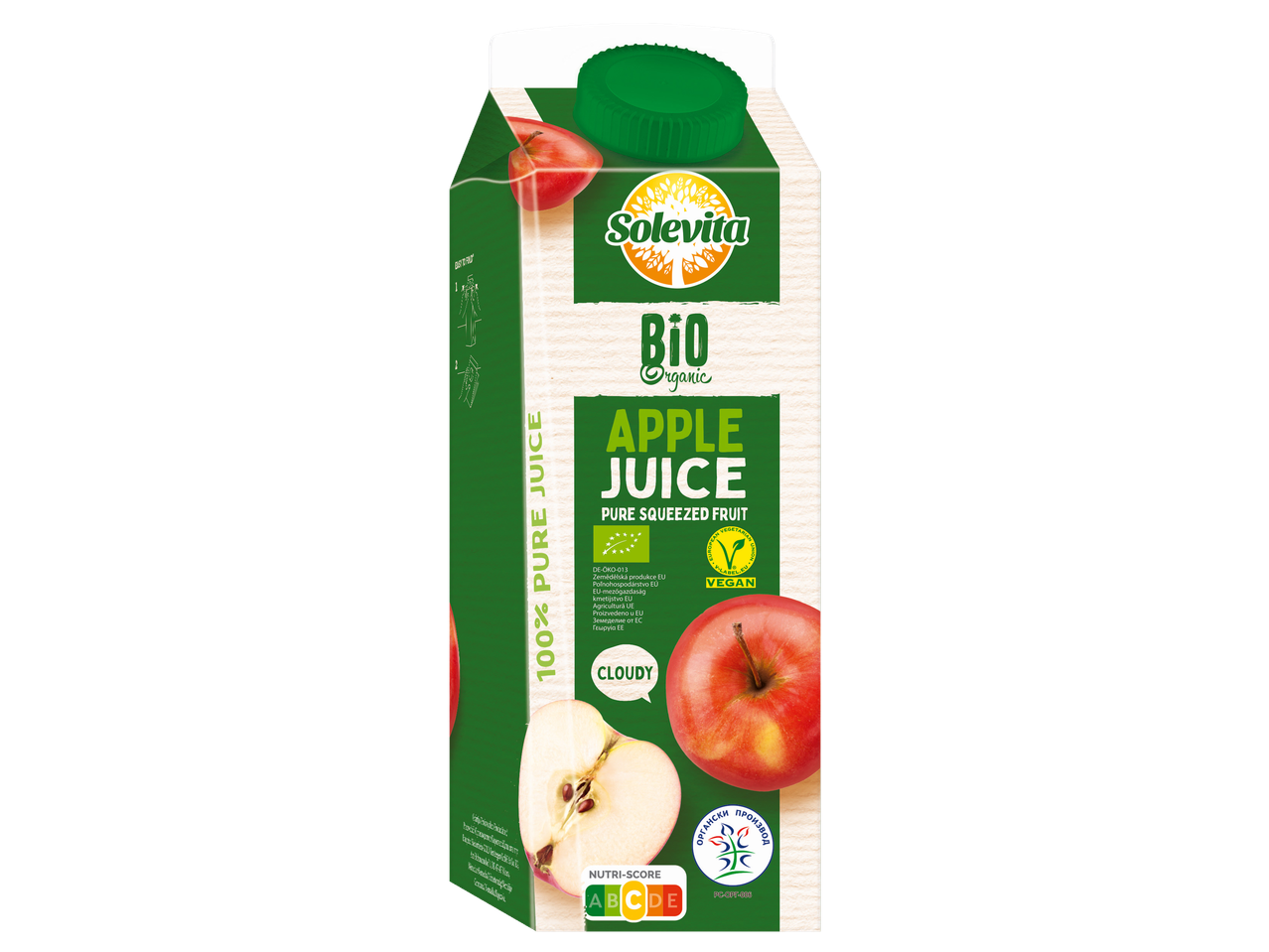 Solevita Bio alma lé, 100% tiszta préselt, zavaros.