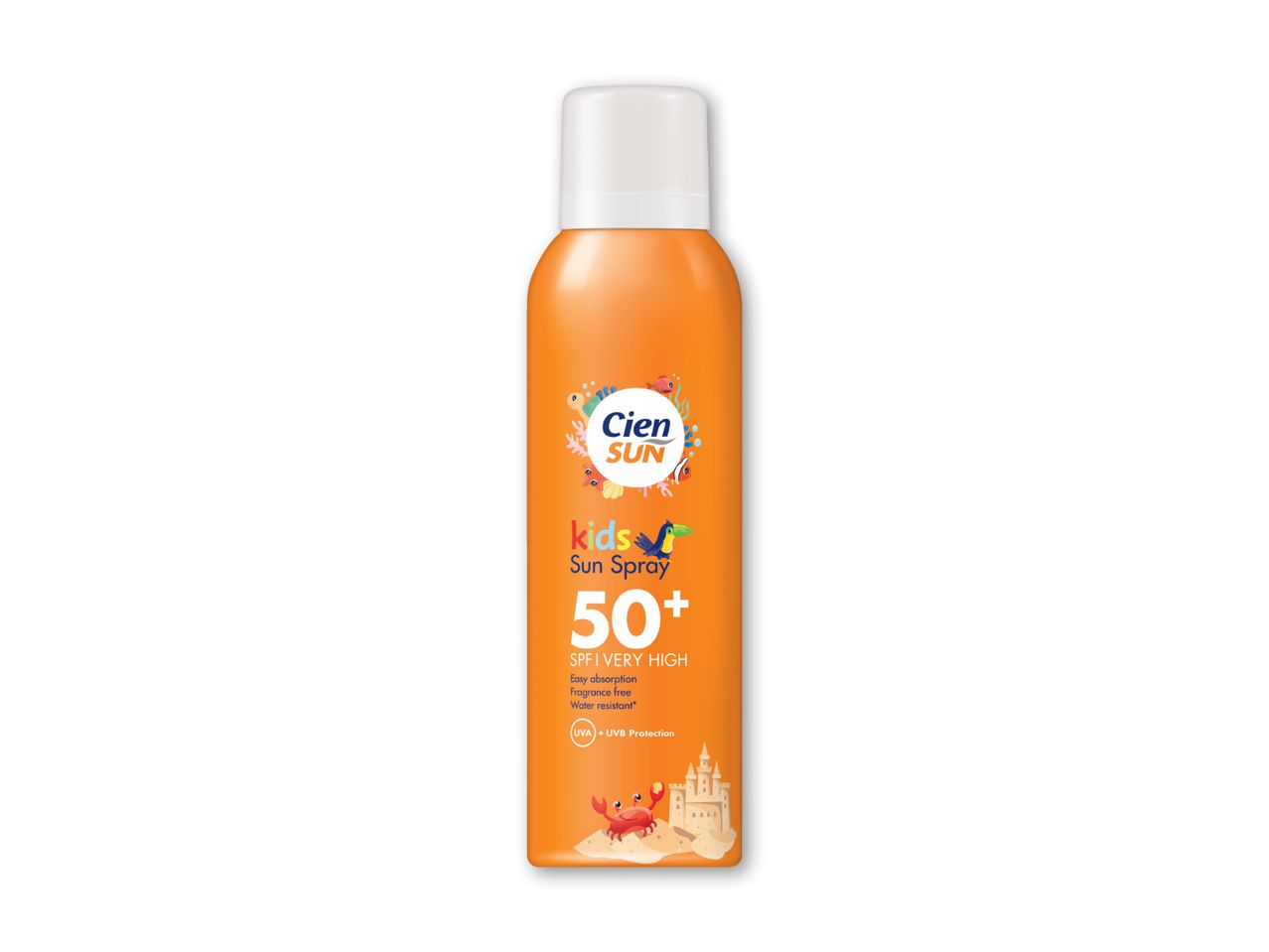 Clearasil solspray SPF 50 med solbeskyttelse.