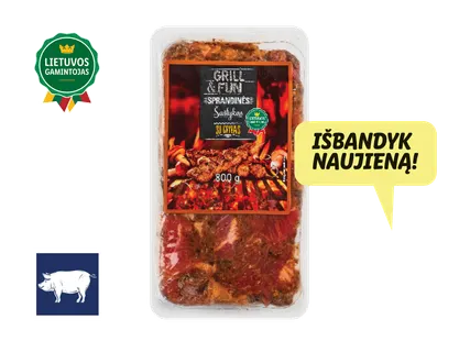 Sprandinės šašlykas grybų marinate