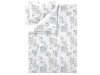 Set alb de husă de pilotă cu model floral albastru și bej