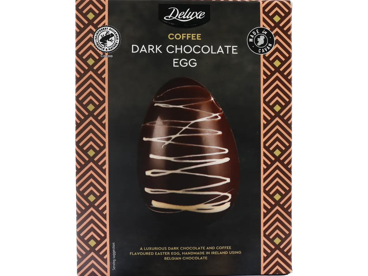 Deluxe milk chocolate Easter egg with salted caramel.