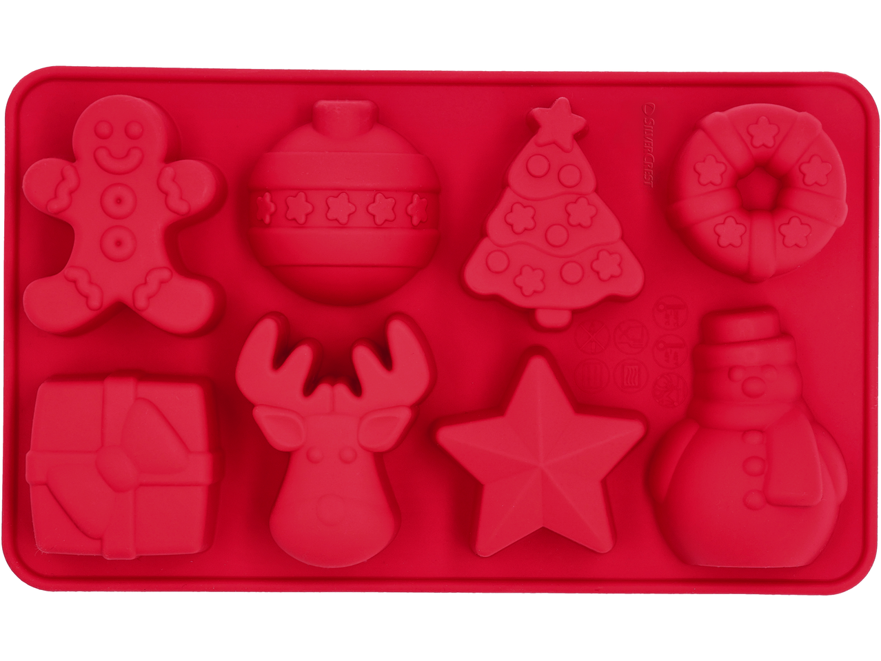 Silvercrest® jõuluvorm: piparkoogimees, kuuseehe, puu, pärg, kingitus, põhjapõder, täht, lumememm.