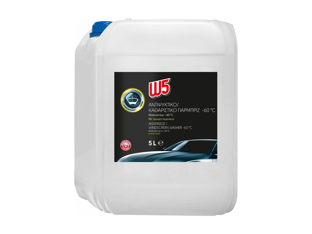 W5 αντιψυκτικό/καθαριστικό παρμπρίζ -60°C με άρωμα λεμονιού, 5L