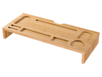 Livarno Home Monitor-Organizer aus Bambus mit Ablagefächern.