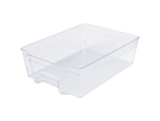 Recipiente transparente de armazenamento para geladeira ou freezer.