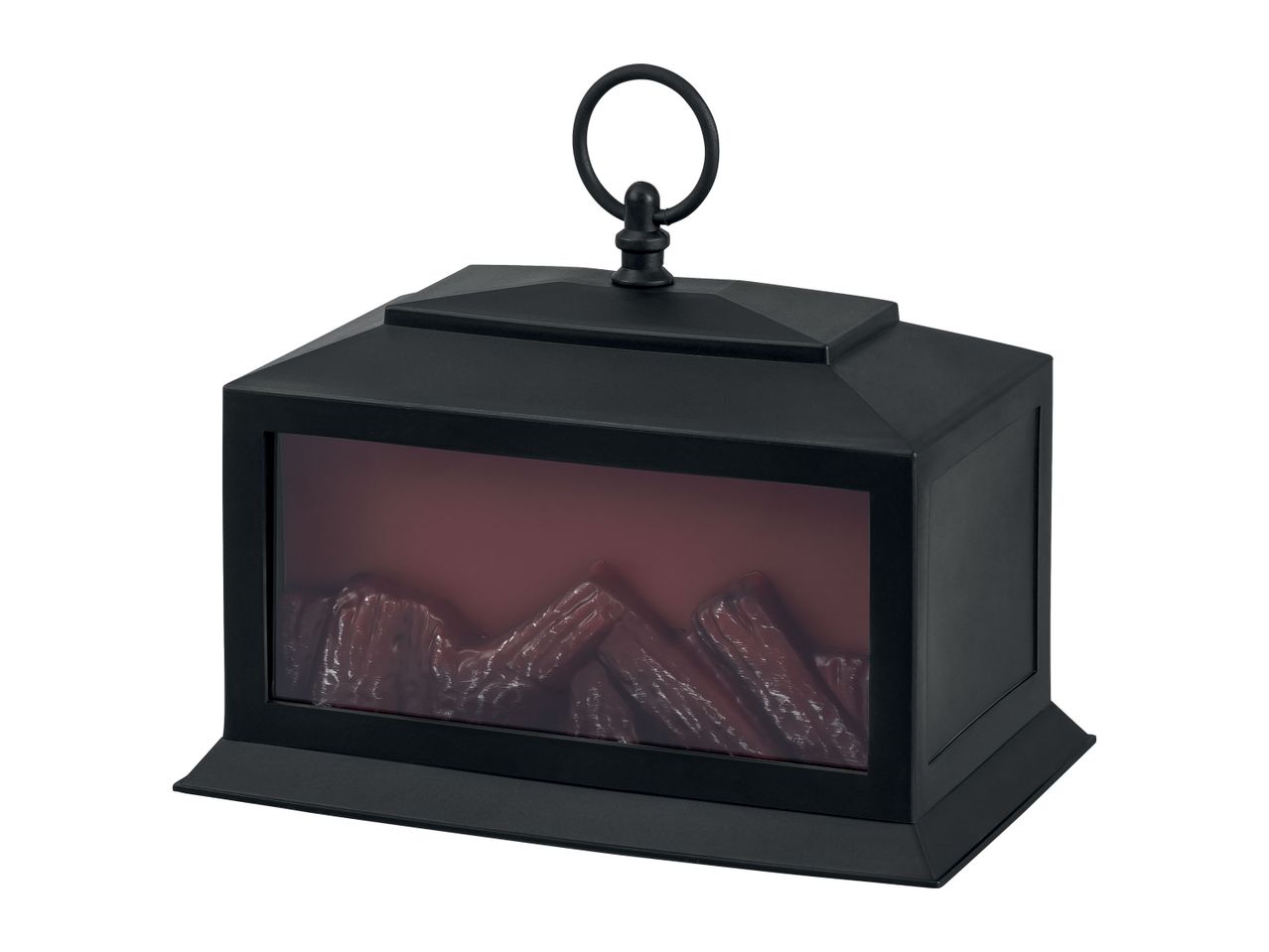 Go to full screen view: Livarno Home Battery Operated LED Fireplace Style Lantern - Image 3