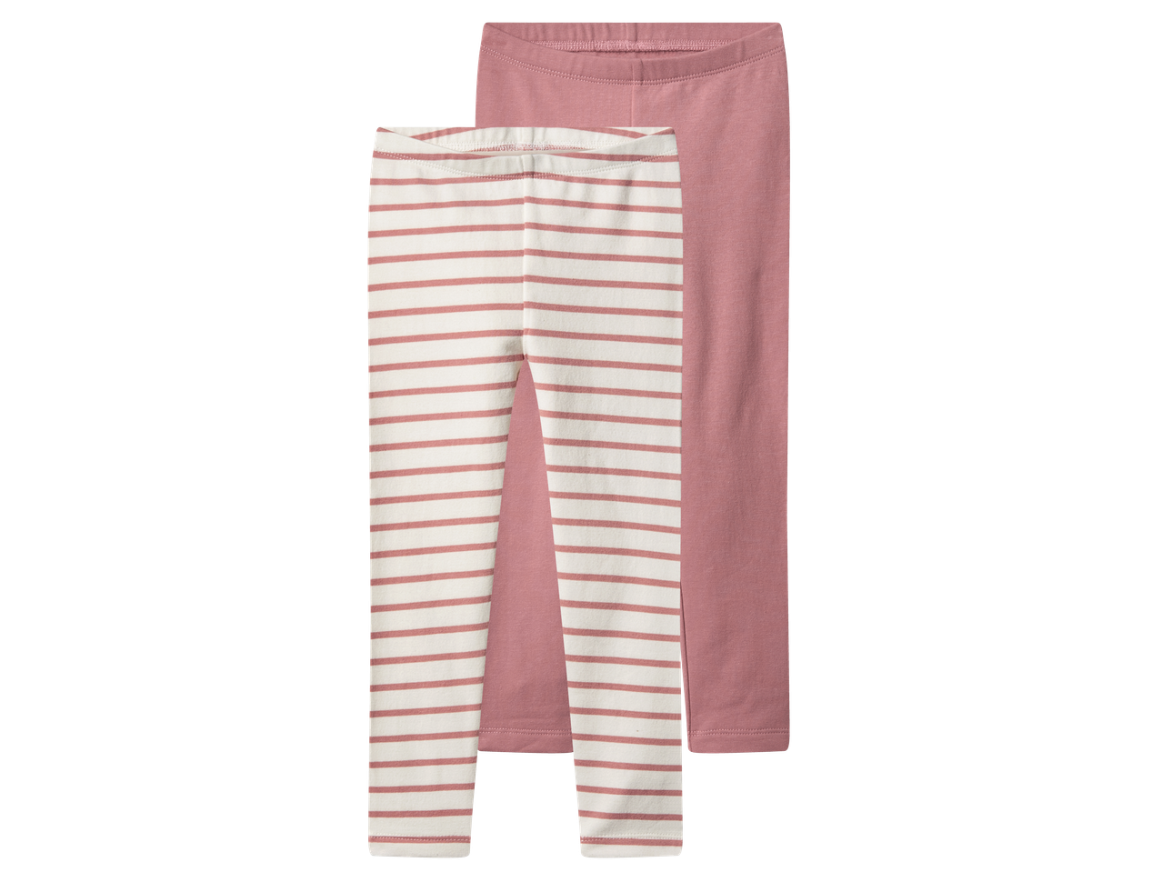 Два чифта детски клинове: един розов и един на розови и бели райета.