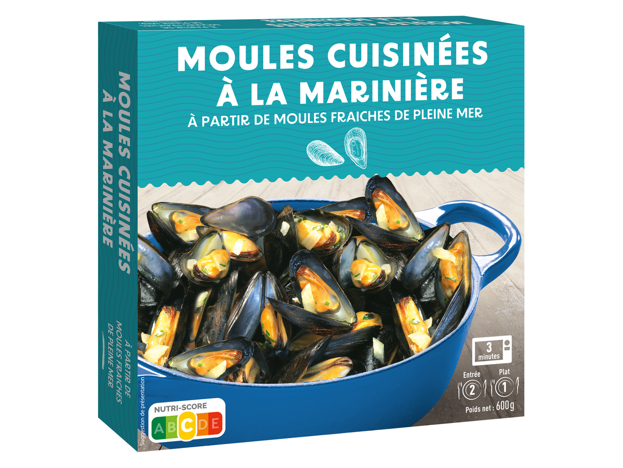 Moules cuisinées à la marinière: préparation rapide, à partir de moules fraîches de pleine mer.