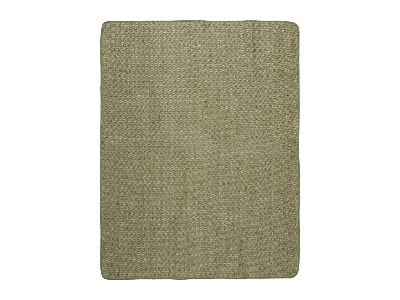 Green rectangular bath mat with a textured surface.