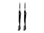 Two black Cien Beauty eyebrow brushes with clear caps and combs.